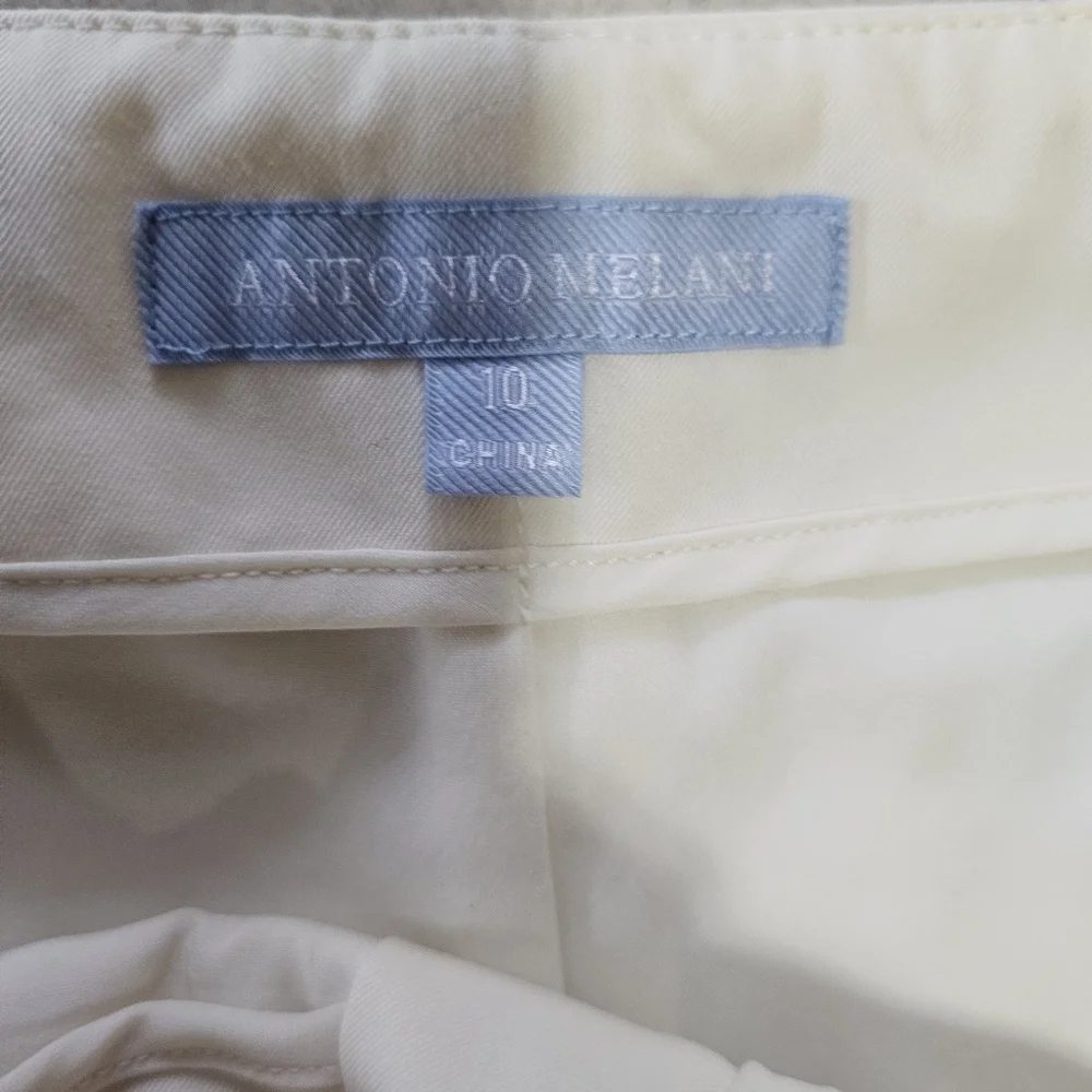 ANTONIO MELANI Jade Wide Leg Paperbag Waist Cropped Pants – Size 10 – Creamy Off